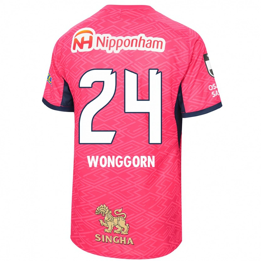 Danxen Dětské Jaroensak Wonggorn #24 Bílá Sakura Růžová Domů Hráčské Dresy 2025/26 Dres