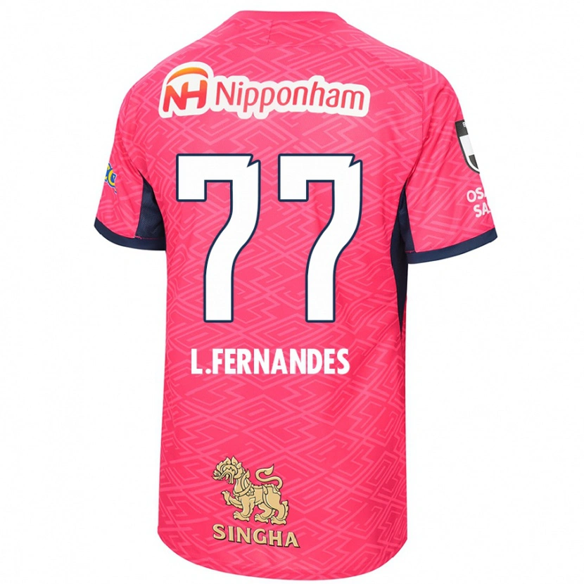 Danxen Dětské Lucas Fernandes #77 Bílá Sakura Růžová Domů Hráčské Dresy 2025/26 Dres