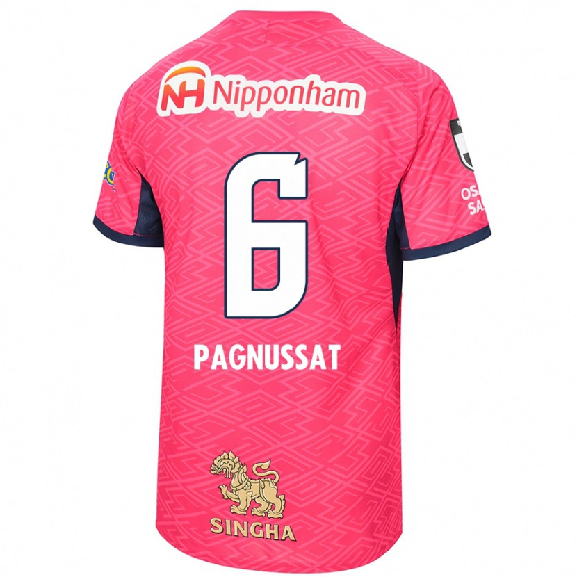Danxen Dětské Tiago Pagnussat #6 Sakura Růžová Bílá Domů Hráčské Dresy 2025/26 Dres