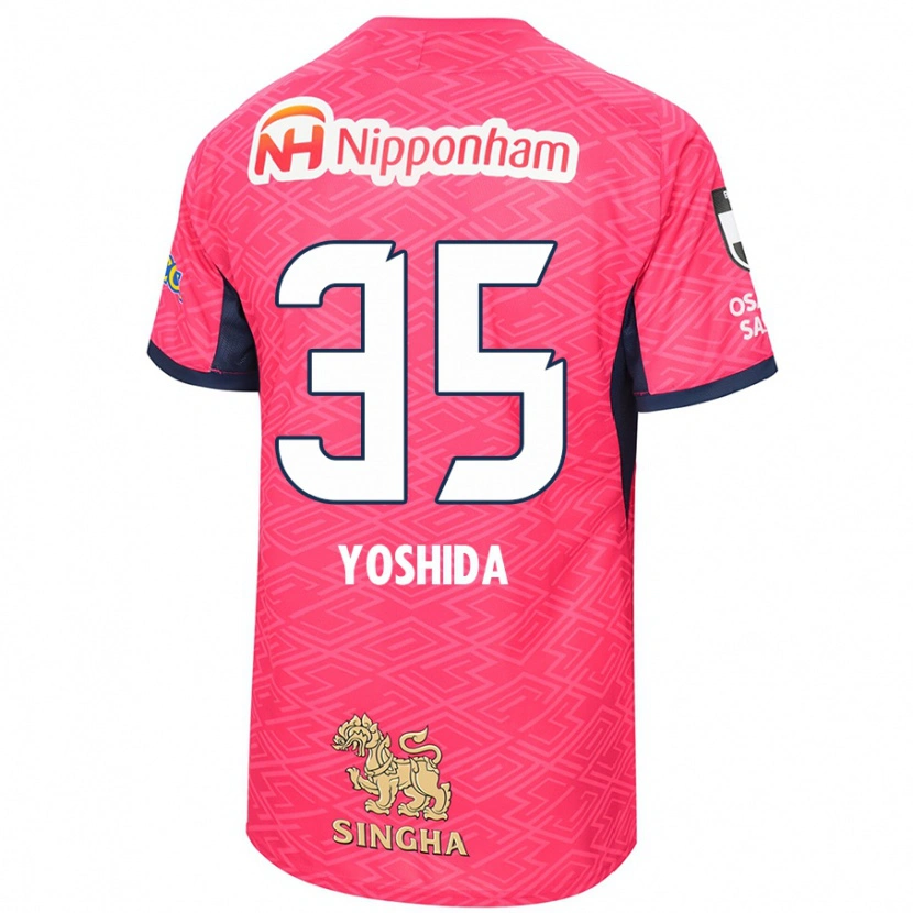 Danxen Dětské Yuji Yoshida #35 Bílá Sakura Růžová Domů Hráčské Dresy 2025/26 Dres