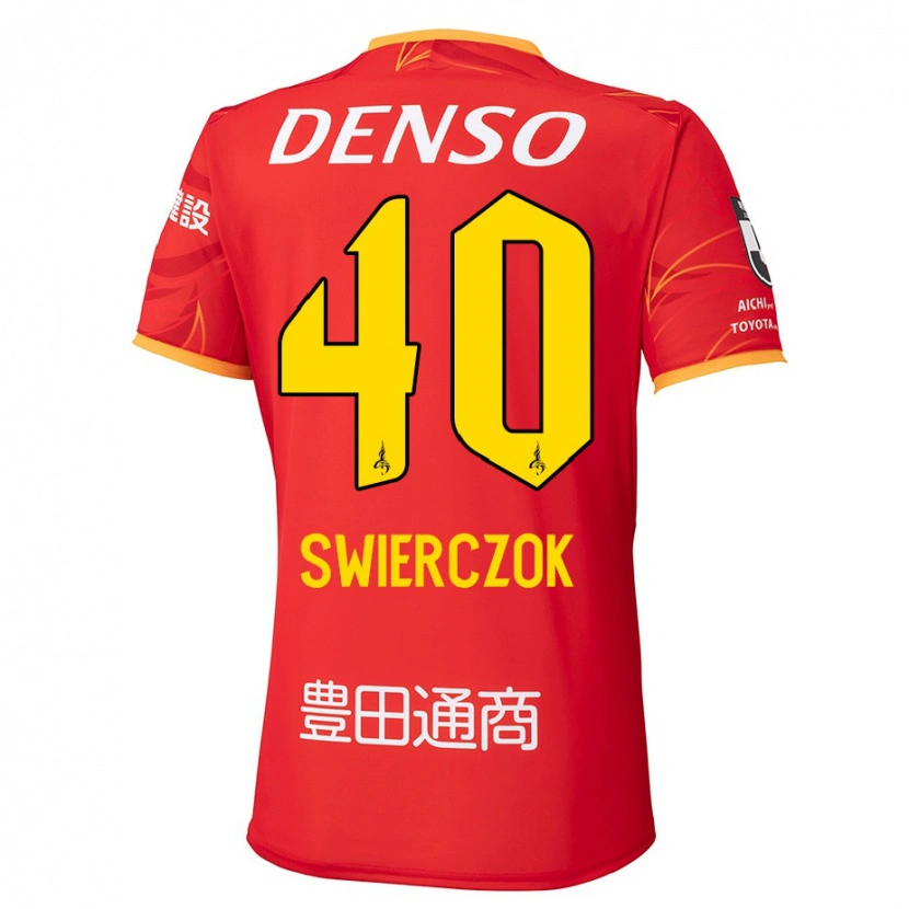 Danxen Dětské Jakub Swierczok #40 Bílá Červená Domů Hráčské Dresy 2025/26 Dres