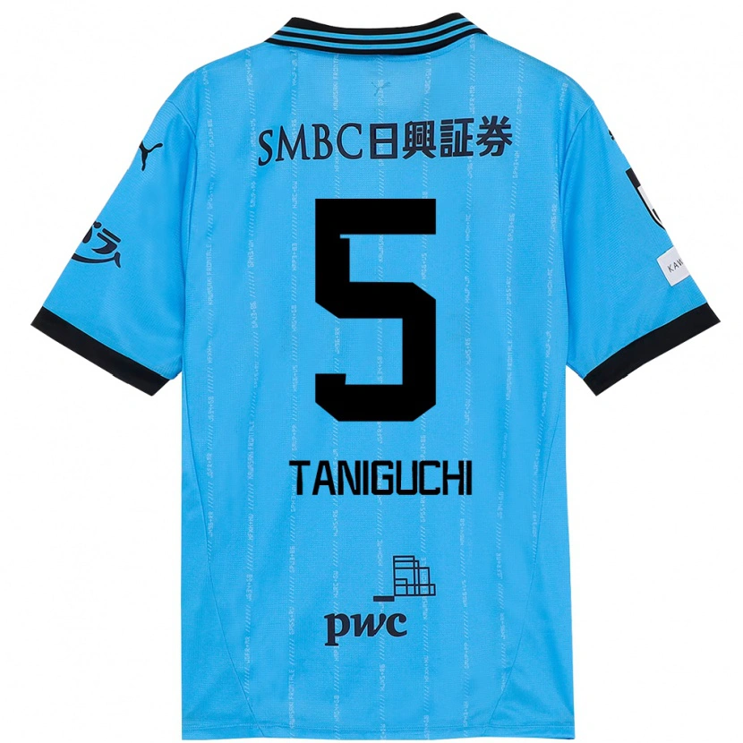 Danxen Dětské Shogo Taniguchi #5 Bílá Nebesky Modrá Domů Hráčské Dresy 2025/26 Dres