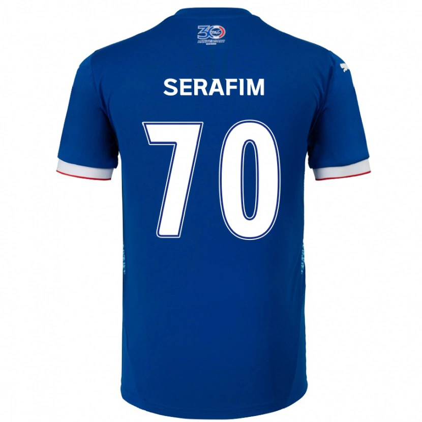 Danxen Dětské Matheus Serafim #70 Bílá Královská Modrá Domů Hráčské Dresy 2025/26 Dres