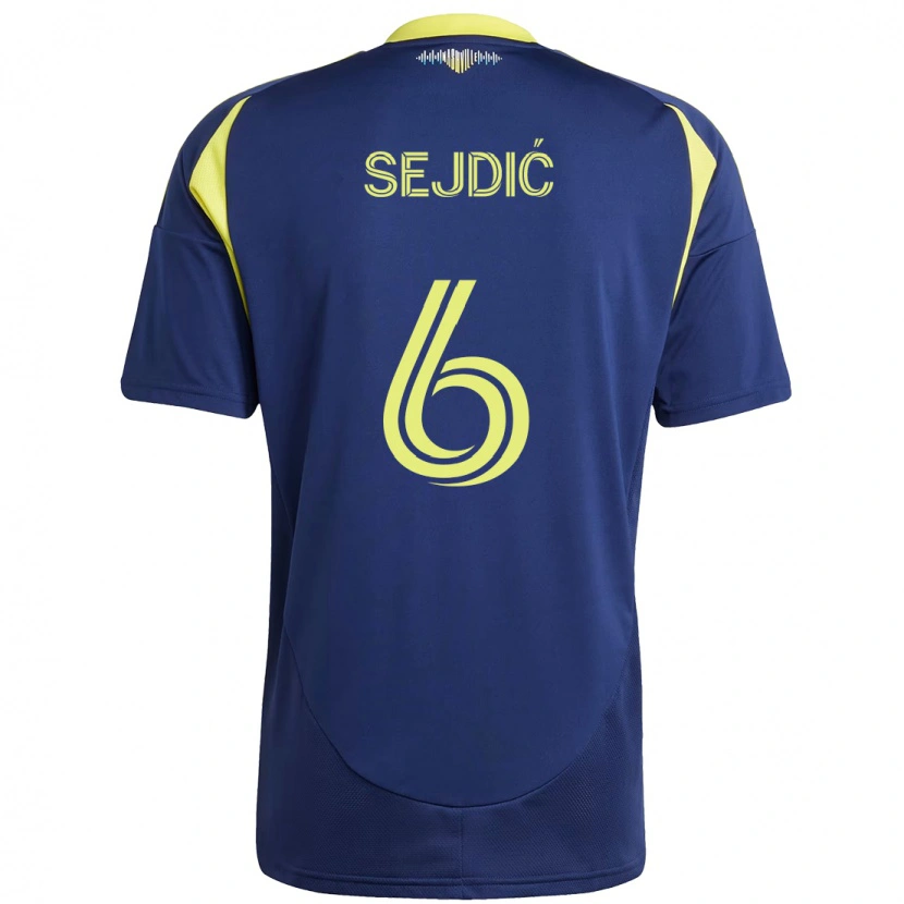 Danxen Dětské Amar Sejdić #6 Žlutá Námořnická Modrá Daleko Hráčské Dresy 2025/26 Dres