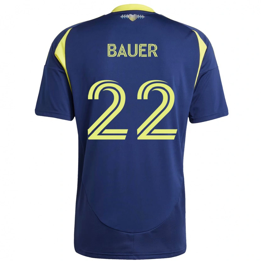 Danxen Dětské Josh Bauer #22 Žlutá Námořnická Modrá Daleko Hráčské Dresy 2025/26 Dres
