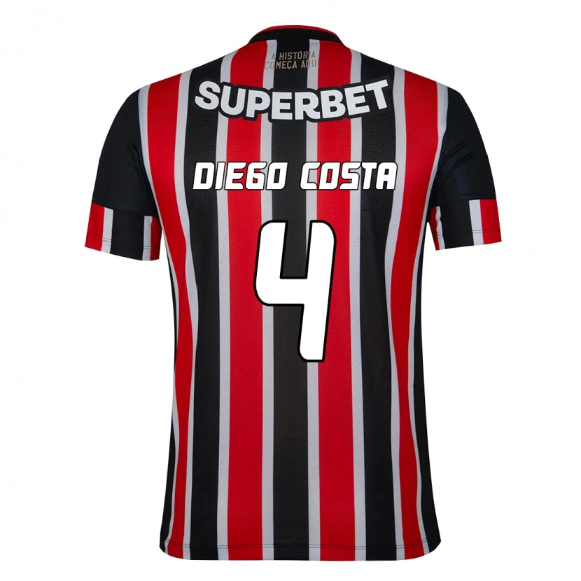 Danxen Dětské Diego Costa #4 Červená Černá Bílá Daleko Hráčské Dresy 2025/26 Dres