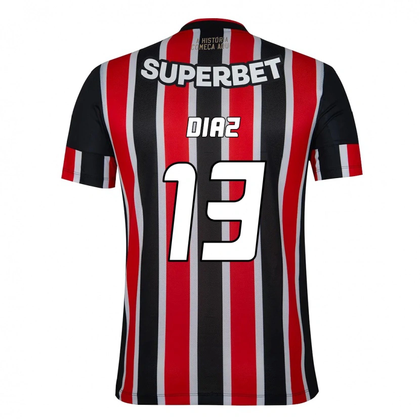 Danxen Dětské Enzo Díaz #13 Červená Černá Bílá Daleko Hráčské Dresy 2025/26 Dres