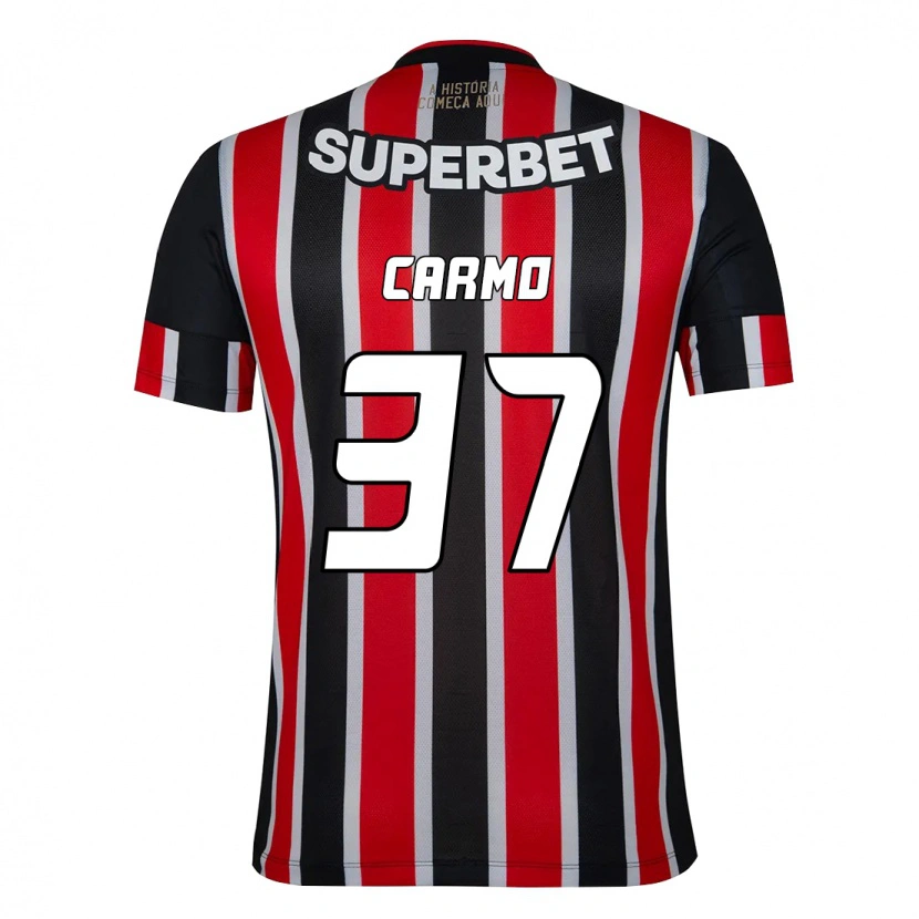 Danxen Dětské Henrique Carmo #37 Červená Černá Bílá Daleko Hráčské Dresy 2025/26 Dres