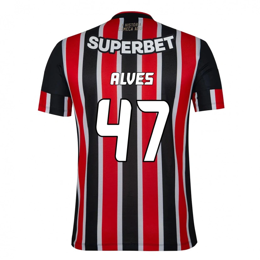 Danxen Dětské Matheus Alves #47 Černá Červená Daleko Hráčské Dresy 2025/26 Dres