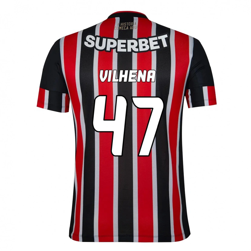 Danxen Dětské Pedro Vilhena #47 Červená Černá Bílá Daleko Hráčské Dresy 2025/26 Dres