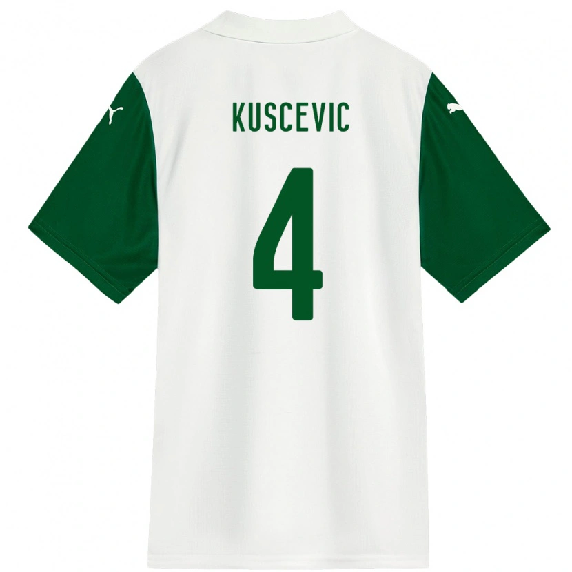 Danxen Dětské Benjamin Kuscevic #4 Zelená Bílá Daleko Hráčské Dresy 2025/26 Dres