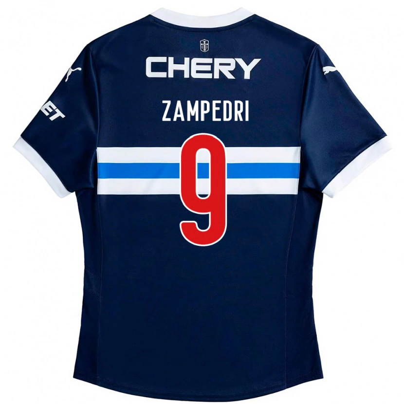 Danxen Dětské Fernando Zampedri #9 Černá Modrá Daleko Hráčské Dresy 2025/26 Dres