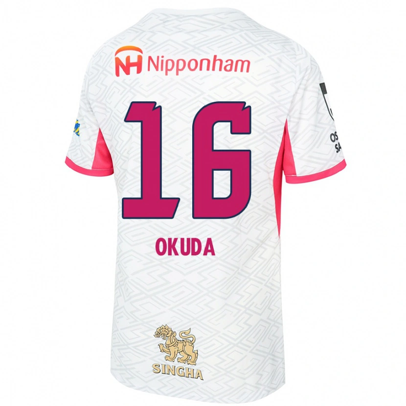 Danxen Dětské Hayato Okuda #16 Bílá Sakura Růžová Daleko Hráčské Dresy 2025/26 Dres
