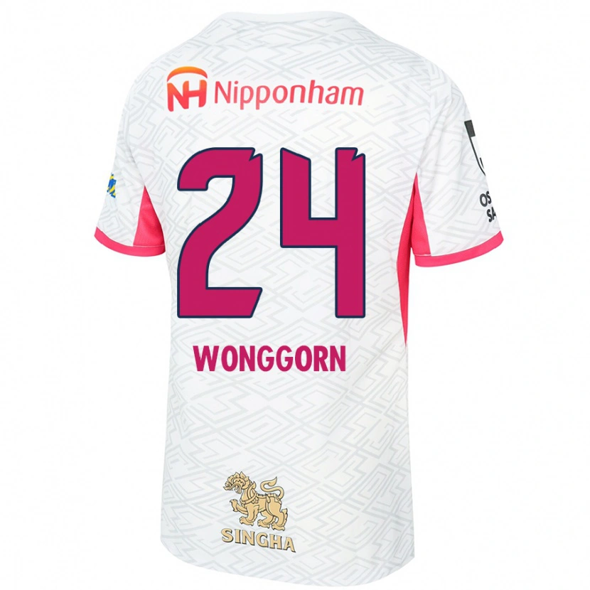 Danxen Dětské Jaroensak Wonggorn #24 Bílá Sakura Růžová Daleko Hráčské Dresy 2025/26 Dres