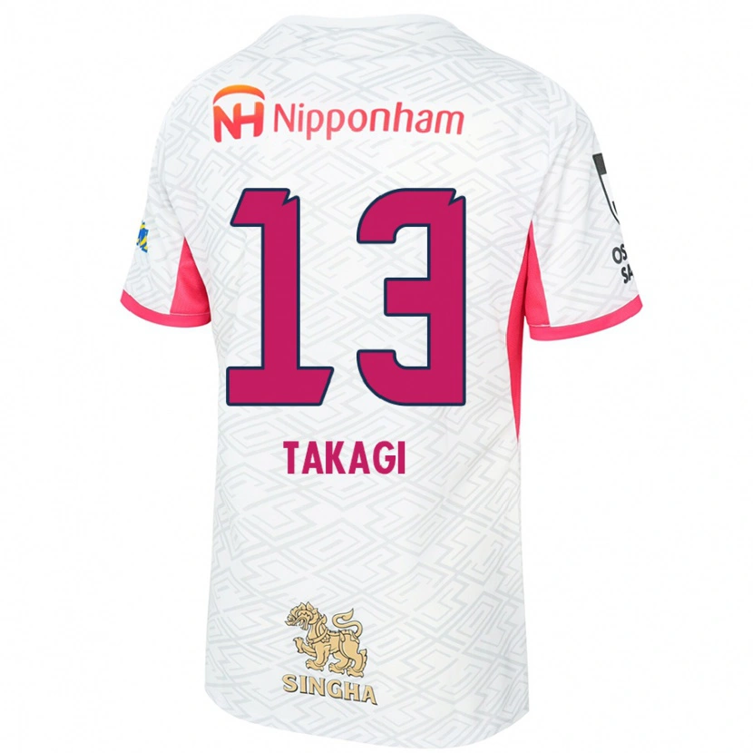 Danxen Dětské Toshiyuki Takagi #13 Bílá Sakura Růžová Daleko Hráčské Dresy 2025/26 Dres