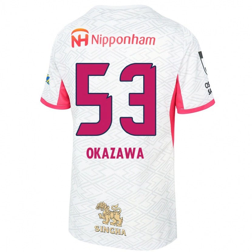 Danxen Dětské Kosei Okazawa #53 Bílá Sakura Růžová Daleko Hráčské Dresy 2025/26 Dres
