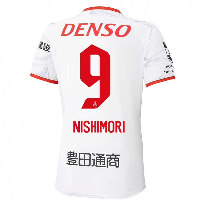 Danxen Dětské Naoto Nishimori #9 Bílá Červená Daleko Hráčské Dresy 2025/26 Dres