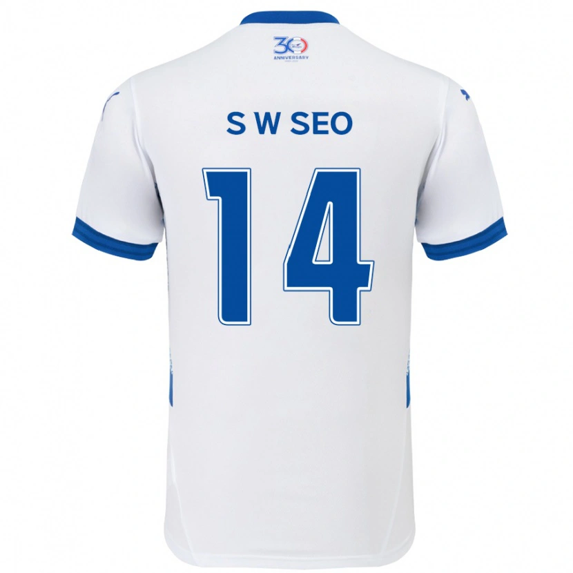 Danxen Dětské Woo-Seong Seo #14 Královská Modrá Bílá Daleko Hráčské Dresy 2025/26 Dres