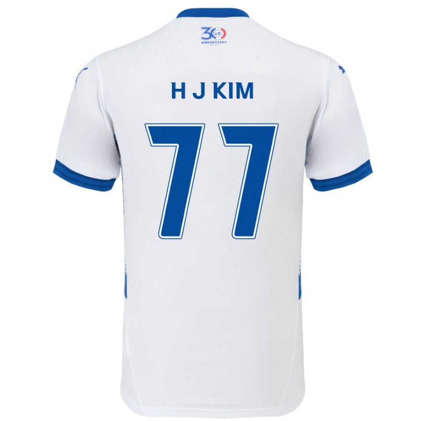 Danxen Dětské Ji-Hyun Kim #77 Královská Modrá Bílá Daleko Hráčské Dresy 2025/26 Dres