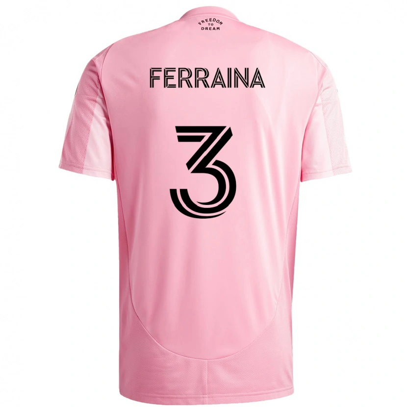 Danxen Pánské Giovanni Ferraina #3 Černá Růžová Domů Hráčské Dresy 2025/26 Dres