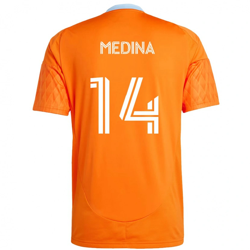 Danxen Pánské Jeferson Medina #14 Fialová Oranžová Domů Hráčské Dresy 2025/26 Dres