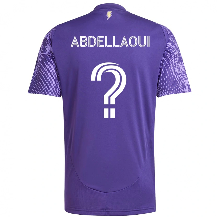 Danxen Pánské Noham Abdellaoui #0 Bílá Fialová Domů Hráčské Dresy 2025/26 Dres