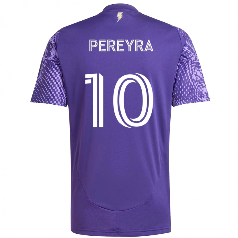 Danxen Pánské Mauricio Pereyra #10 Bílá Fialová Domů Hráčské Dresy 2025/26 Dres