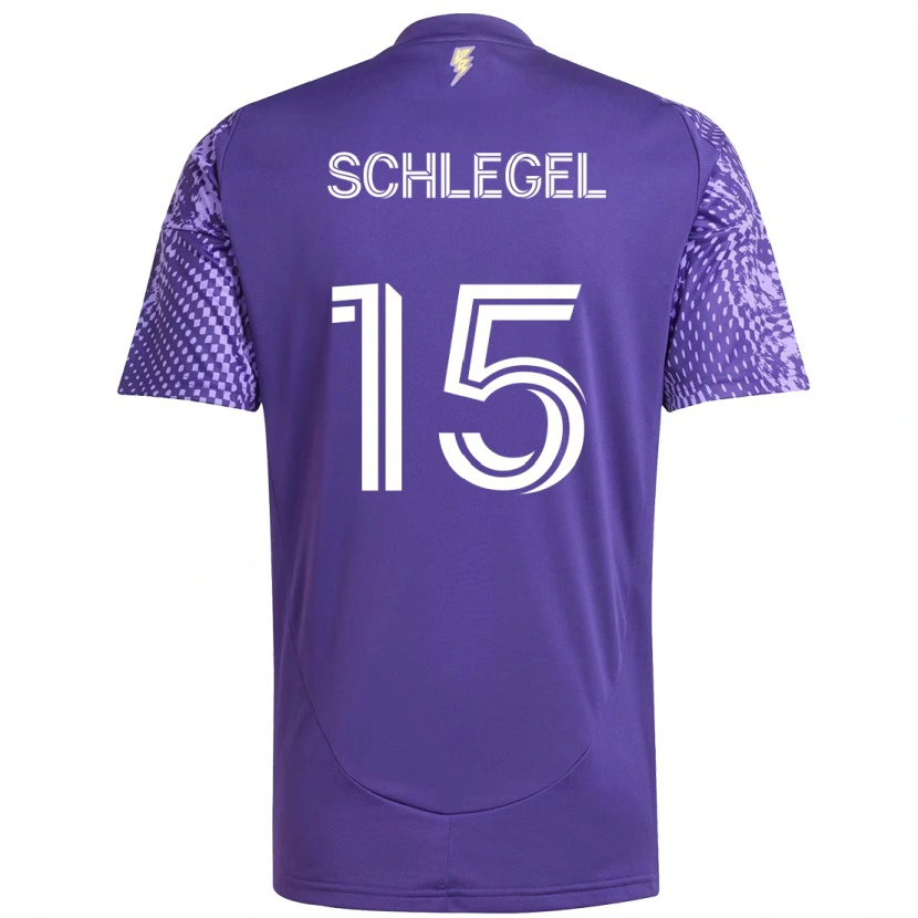 Danxen Pánské Rodrigo Schlegel #15 Bílá Fialová Domů Hráčské Dresy 2025/26 Dres