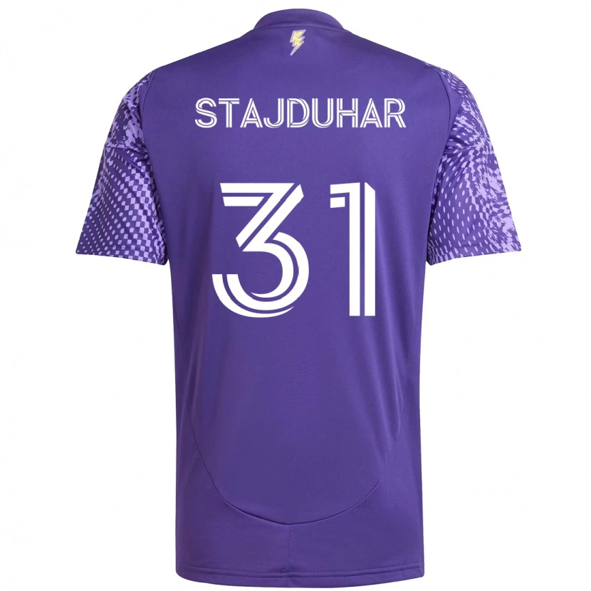 Danxen Pánské Mason Stajduhar #31 Bílá Fialová Domů Hráčské Dresy 2025/26 Dres