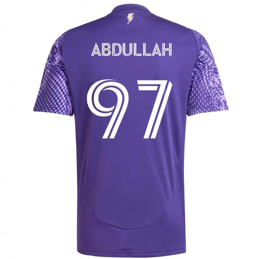 Danxen Pánské Majed Abdullah #97 Bílá Fialová Domů Hráčské Dresy 2025/26 Dres