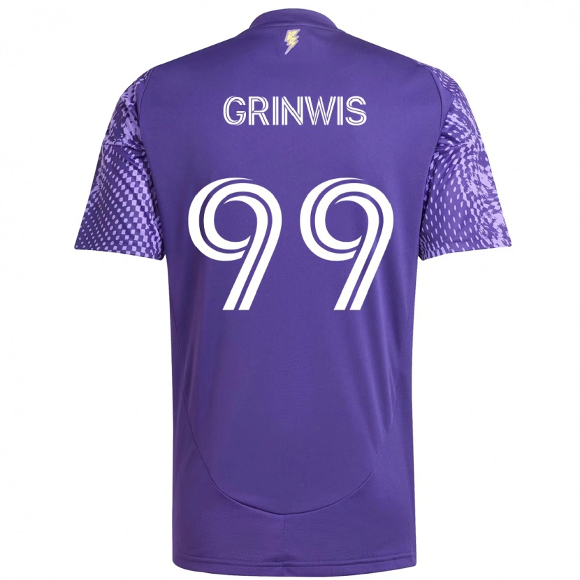 Danxen Pánské Adam Grinwis #99 Bílá Fialová Domů Hráčské Dresy 2025/26 Dres