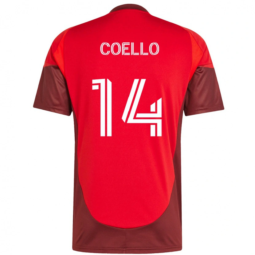 Danxen Pánské Alonso Coello #14 Bílá Červená Domů Hráčské Dresy 2025/26 Dres