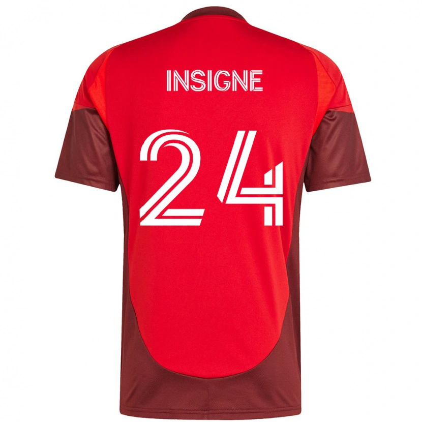 Danxen Pánské Lorenzo Insigne #24 Bílá Červená Domů Hráčské Dresy 2025/26 Dres