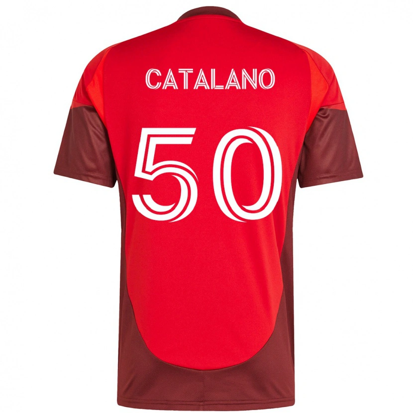 Danxen Pánské Gianluca Catalano #50 Bílá Červená Domů Hráčské Dresy 2025/26 Dres