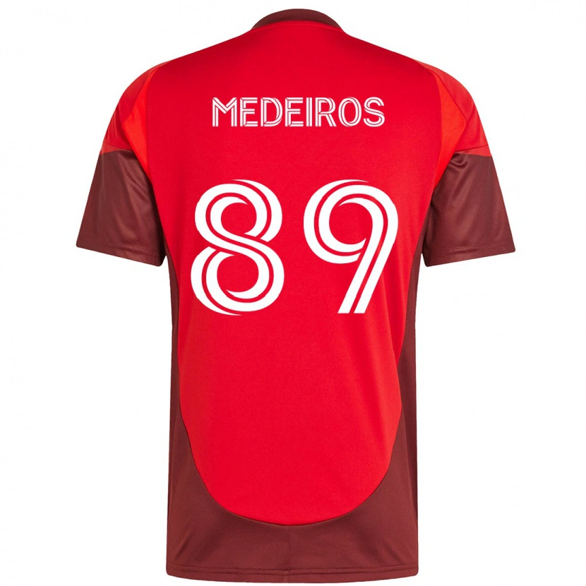Danxen Pánské Matthew Medeiros #89 Bílá Červená Domů Hráčské Dresy 2025/26 Dres
