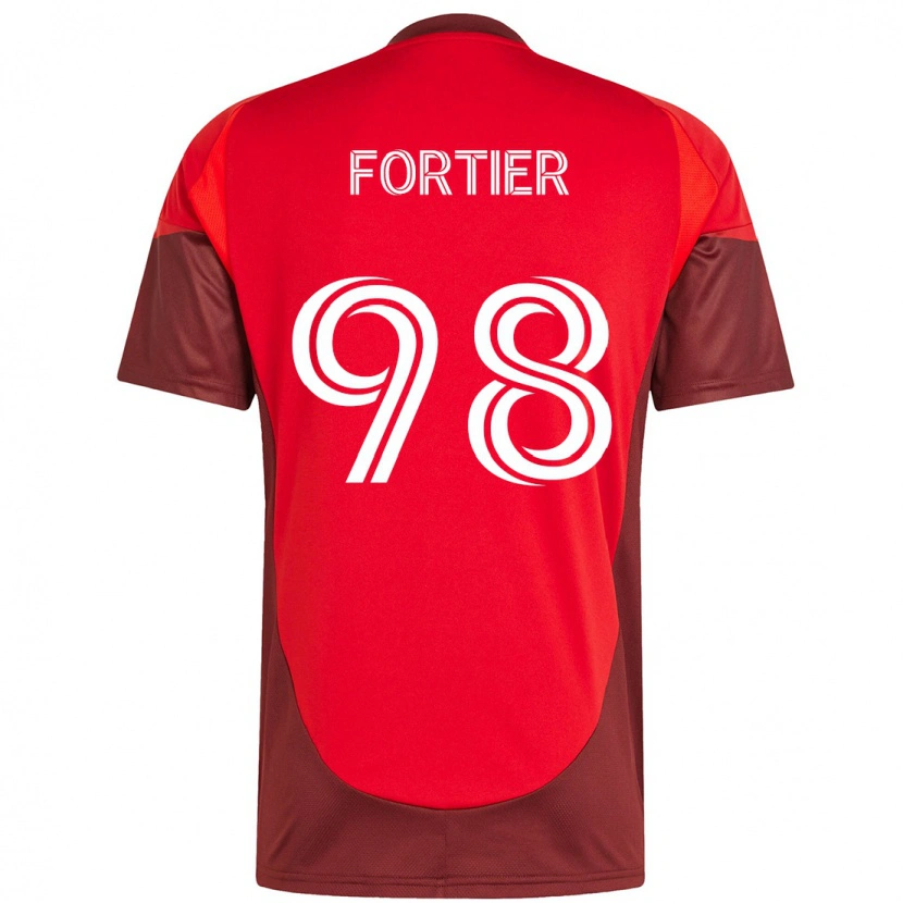 Danxen Pánské Kristjan Fortier #98 Bílá Červená Domů Hráčské Dresy 2025/26 Dres
