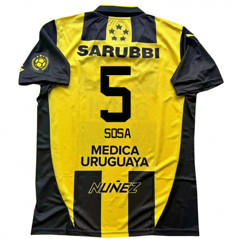 Danxen Pánské Ignacio Sosa #5 Černá Žlutá Domů Hráčské Dresy 2025/26 Dres
