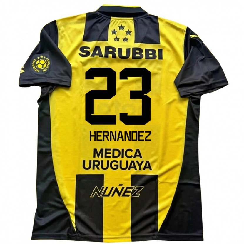 Danxen Pánské Abel Hernandez #23 Černá Žlutá Domů Hráčské Dresy 2025/26 Dres