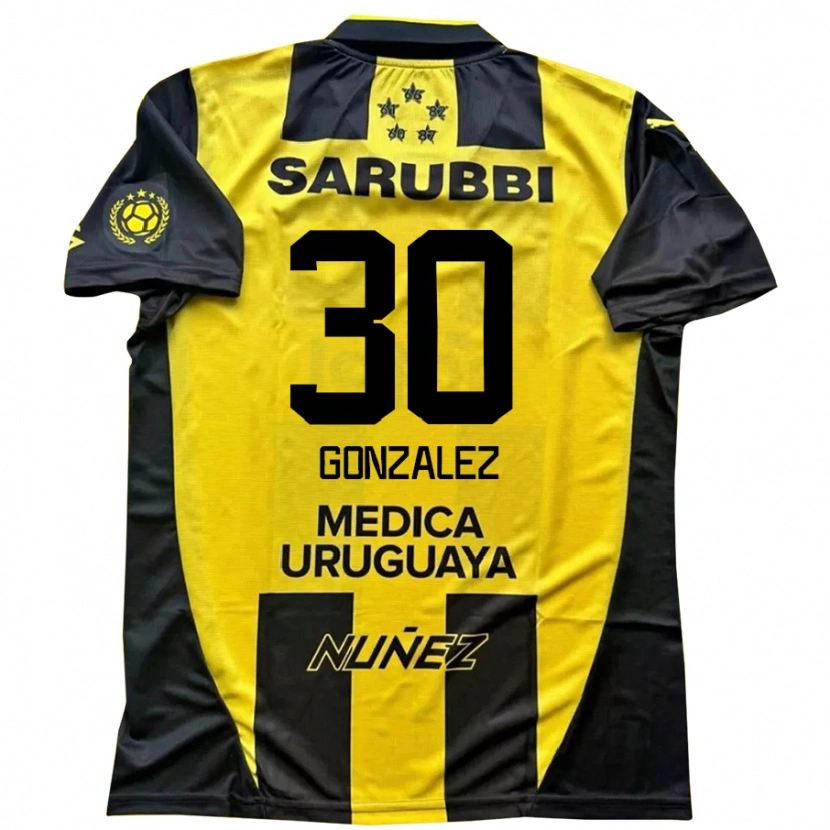Danxen Pánské Ángel González #30 Černá Žlutá Domů Hráčské Dresy 2025/26 Dres