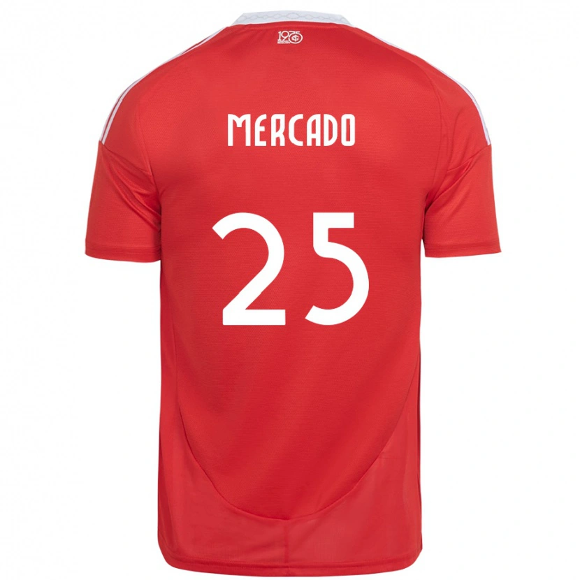 Danxen Pánské Gabriel Mercado #25 Bílá Červená Domů Hráčské Dresy 2025/26 Dres