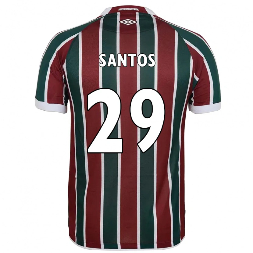 Danxen Pánské Thiago Santos #29 Bílá Zelená Vínová Domů Hráčské Dresy 2025/26 Dres