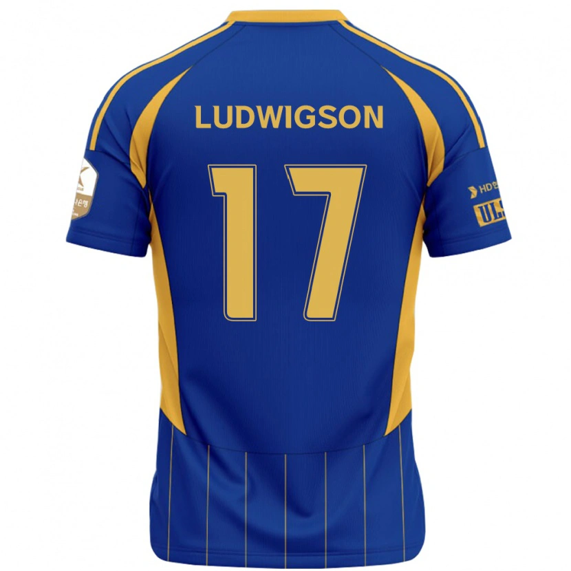 Danxen Pánské Gustav Ludwigson #17 Bílá Nebesky Modrá Domů Hráčské Dresy 2025/26 Dres