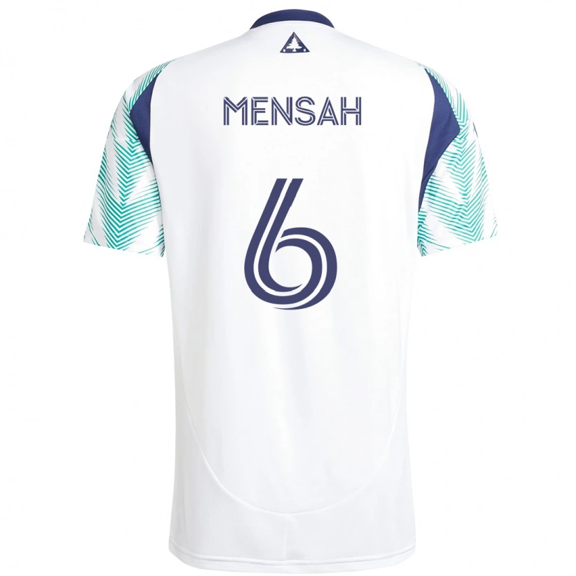Danxen Pánské Jonathan Mensah #6 Bílá Modrá Daleko Hráčské Dresy 2025/26 Dres