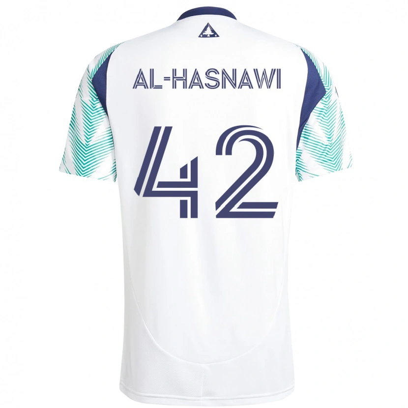 Danxen Pánské Moshtaba Al-Hasnawi #42 Bílá Modrá Daleko Hráčské Dresy 2025/26 Dres
