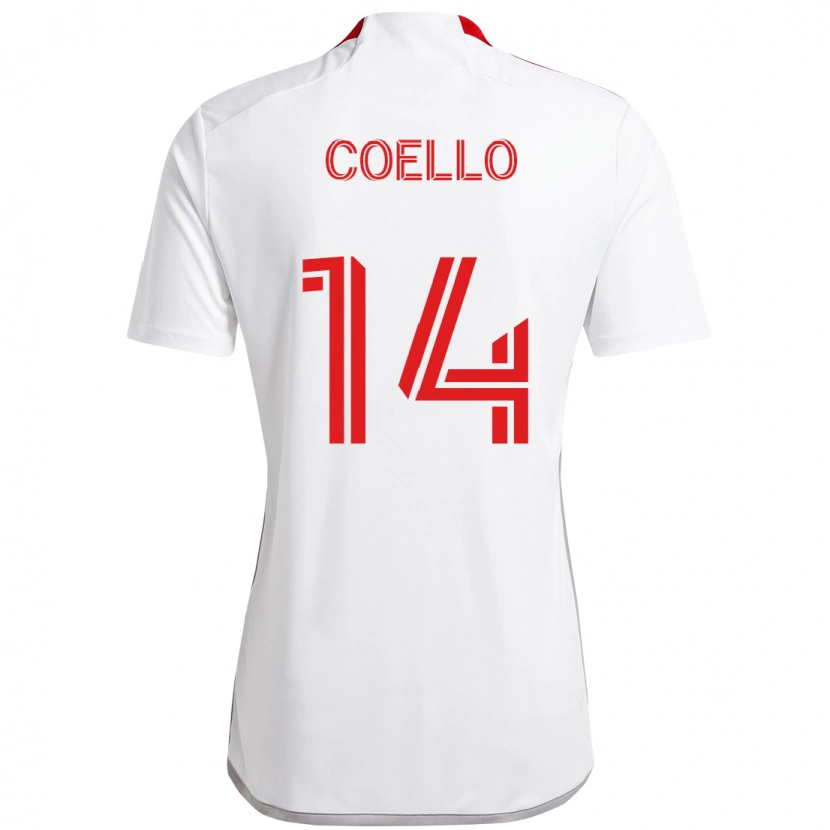Danxen Pánské Alonso Coello #14 Bílá Červená Daleko Hráčské Dresy 2025/26 Dres