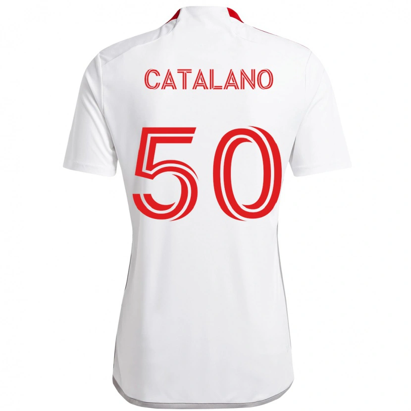Danxen Pánské Gianluca Catalano #50 Červená Bílá Daleko Hráčské Dresy 2025/26 Dres