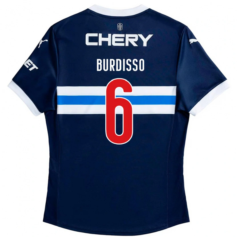 Danxen Pánské Guillermo Burdisso #6 Černá Modrá Daleko Hráčské Dresy 2025/26 Dres