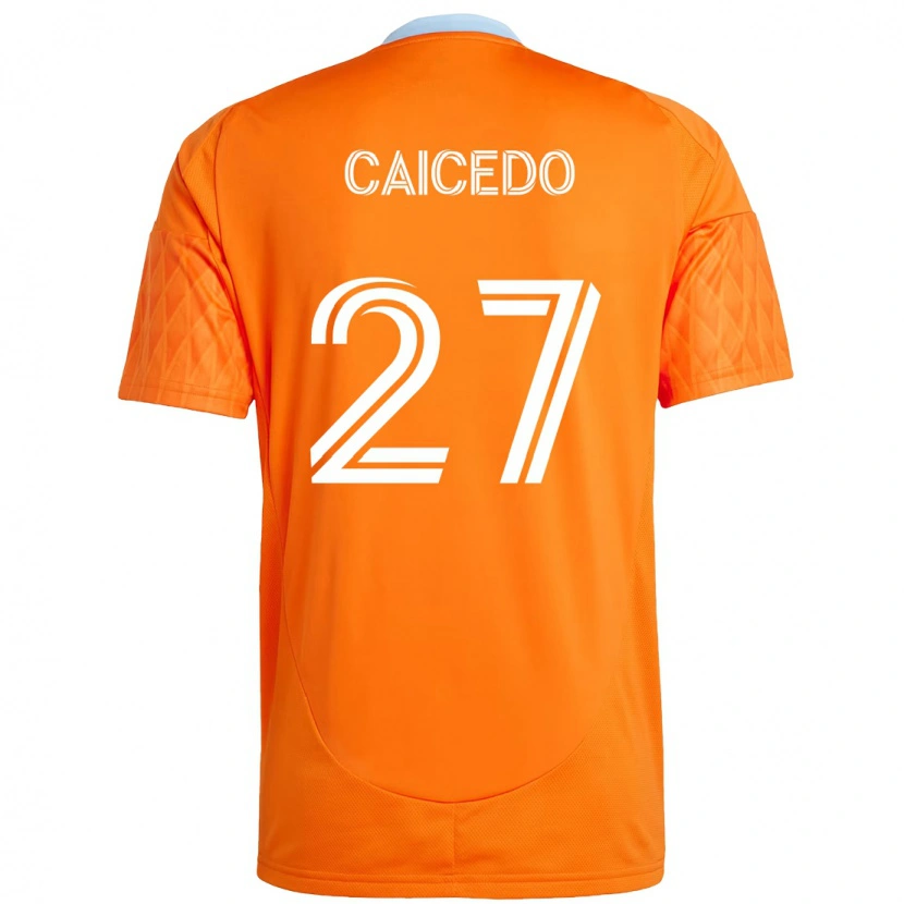 Danxen Dámské Luis Caicedo #27 Fialová Oranžová Domů Hráčské Dresy 2025/26 Dres