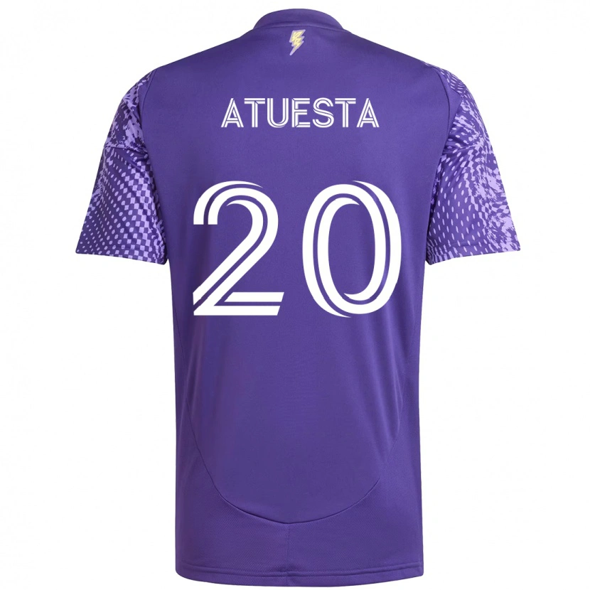 Danxen Dámské Eduard Atuesta #20 Bílá Fialová Domů Hráčské Dresy 2025/26 Dres
