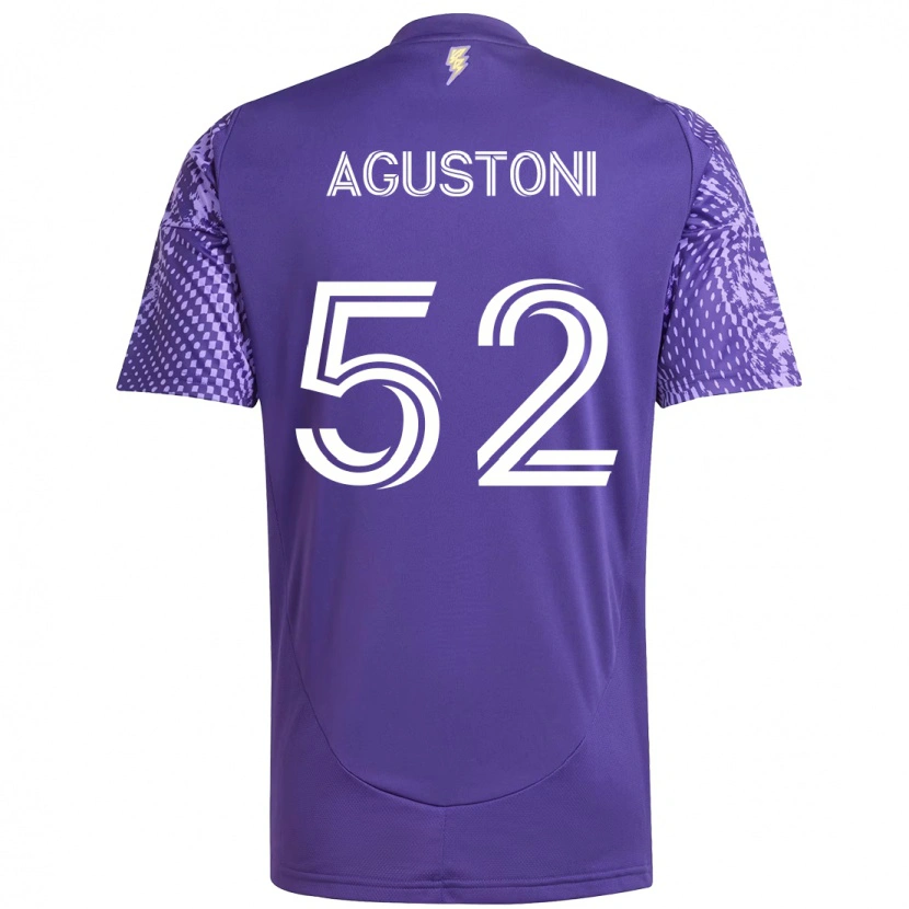 Danxen Dámské Gonzalo Agustoni #52 Bílá Fialová Domů Hráčské Dresy 2025/26 Dres